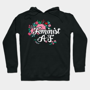 Feminist AF (Typography Flowers) Hoodie